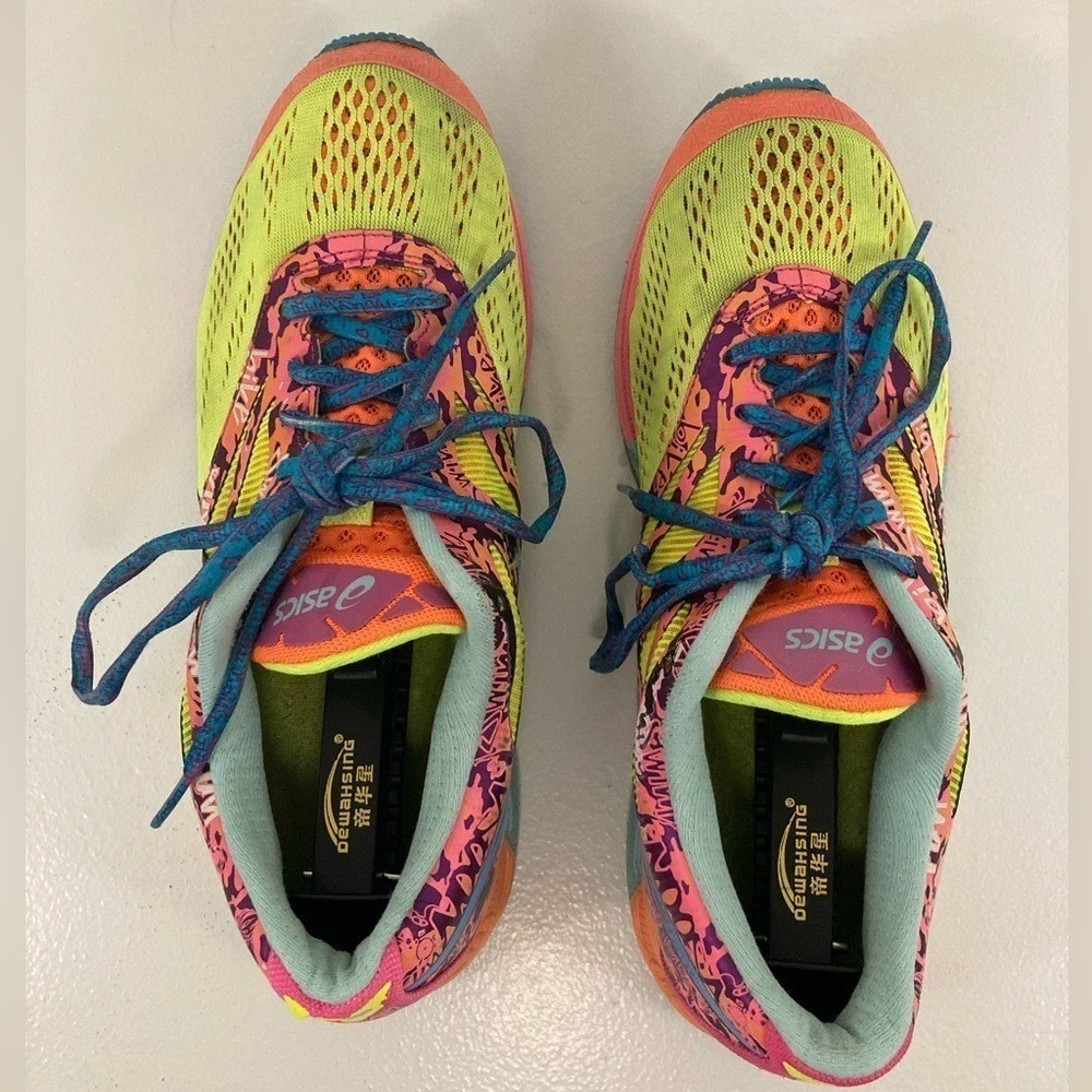 ASICS GEL-Noosa Tri 10 Running Shoe Neon Glow in Dark Graffiti Athletic Grunge - Picture 11 of 15
